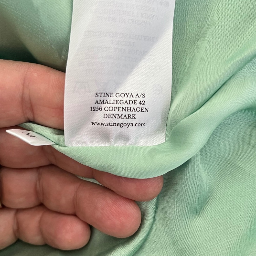 Stine Goya Farrow Satin Mini Dress Jade Green Women's Size Medium - Picture 7 of 7